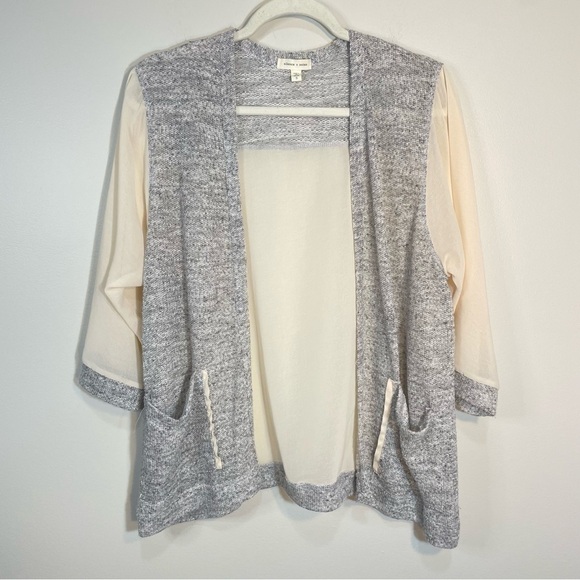 Silence and Noise Sheer Open Front Cardigan 3/4 Sleeve Size Womens Small - Picture 2 of 8